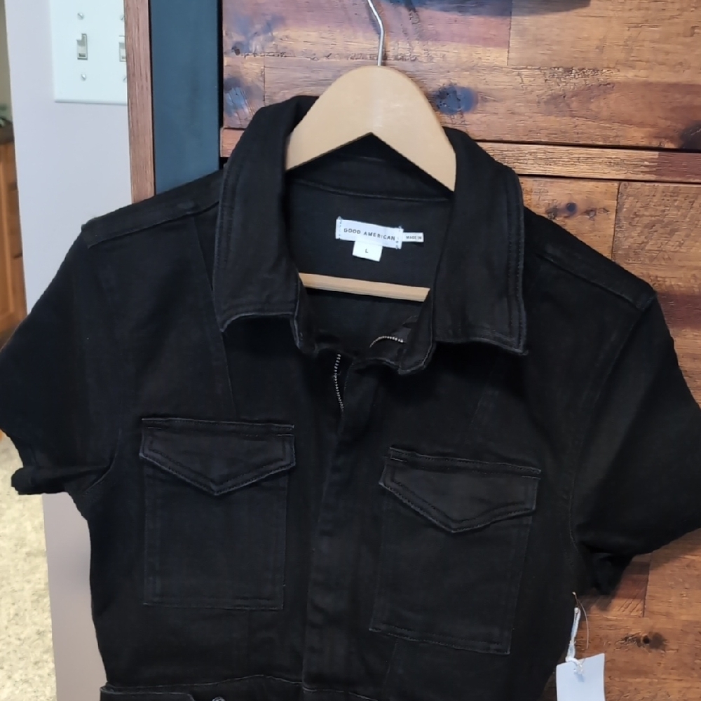 Good American Black Utility Jumpsuit